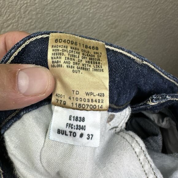 Levis 524 Too Superlow Jeans Womens 9 Medium Blue Dark Wash Stretch Denim Pants - Picture 11 of 13